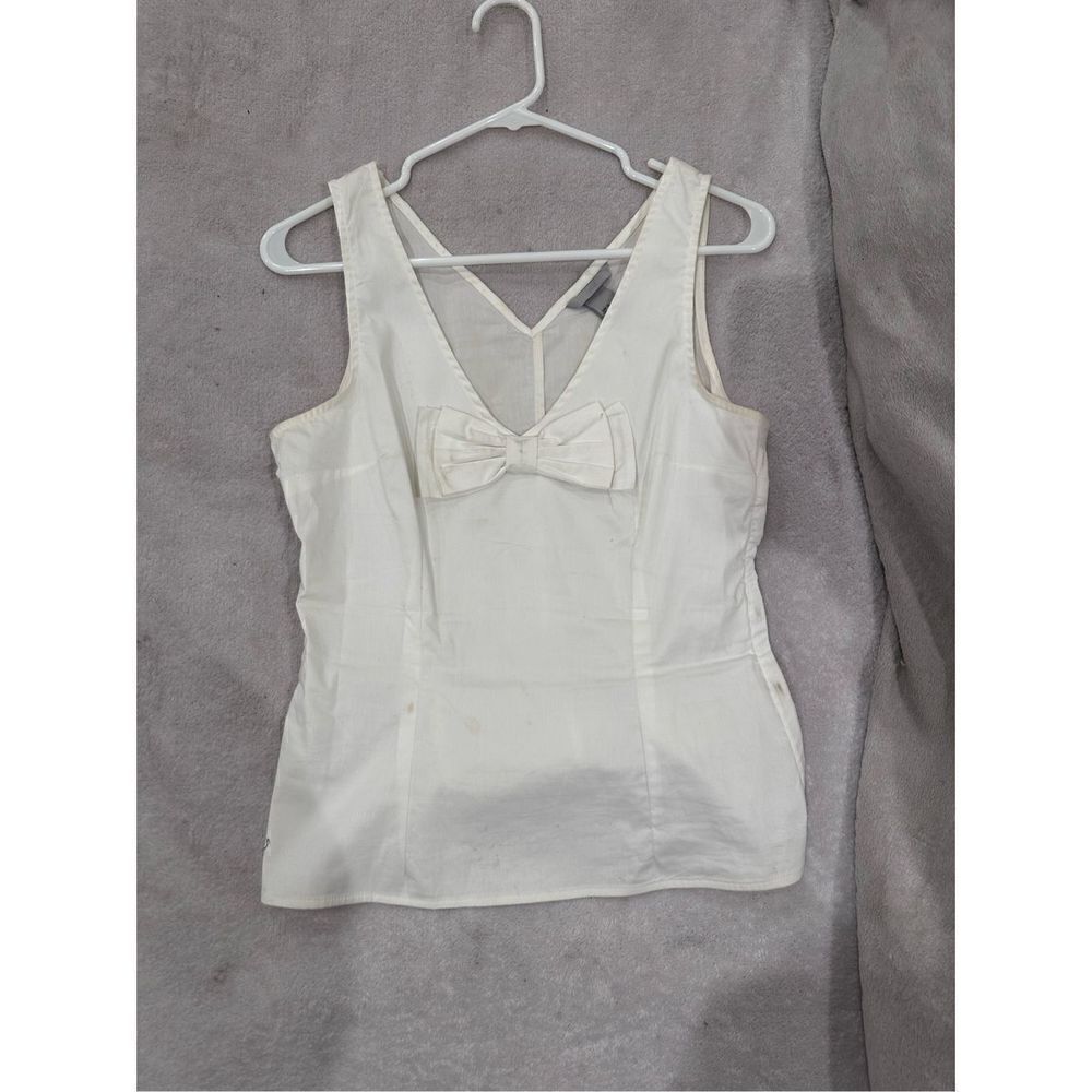 Women’s blouse tank top with bow white size 8